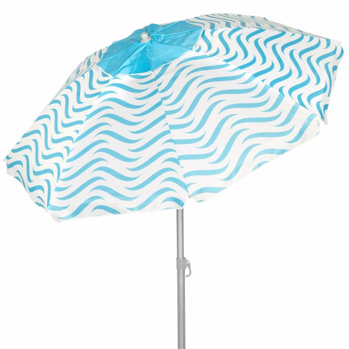 Parasol de plage Aktive Bleu Ø 220 cm 220 x 200 x 220 cm (6 Unités) 6