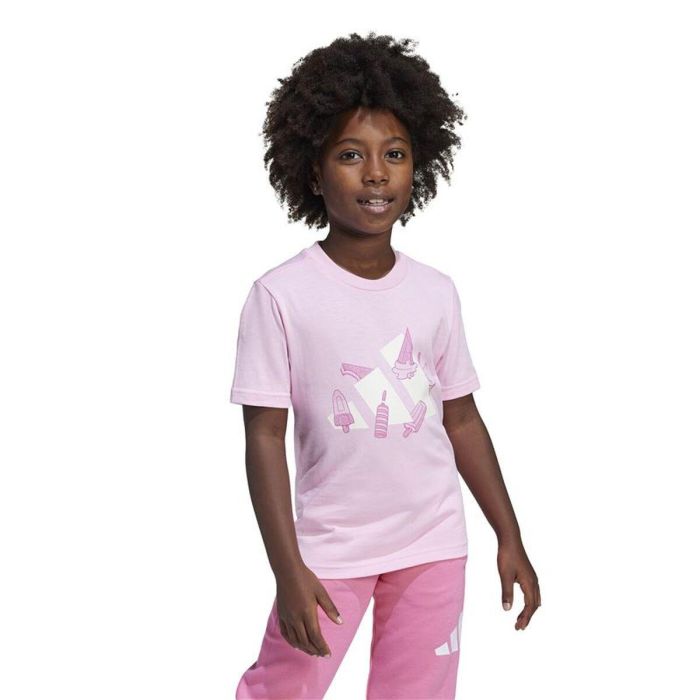 T shirt à manches courtes Enfant Adidas Lk Ice Rose XL 5
