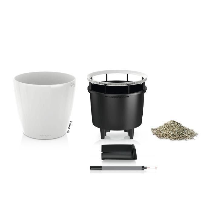 LECHUZA Pot de fleurs - Classico premium LS 50 - Ø 49,5 x 46,5 cm - 40 L - Kit complet - Blanc brillant 1