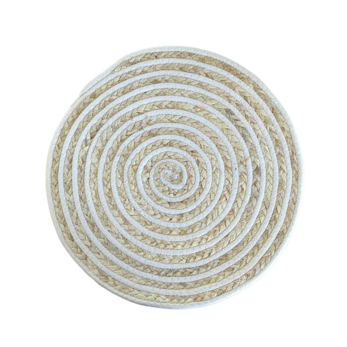 Dessous de plat Versa Blanc Polyester Coton 38 x 1 x 38 cm