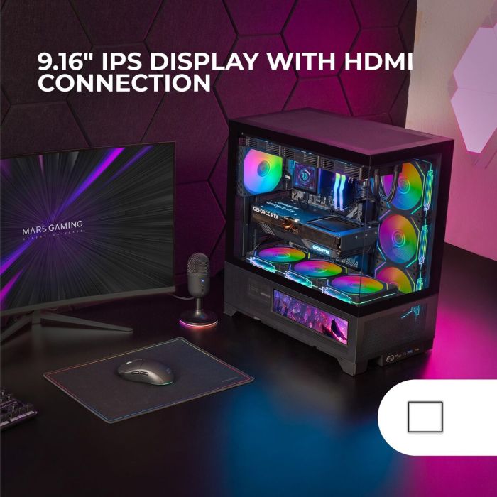Boîtier ATX semi-tour Mars Gaming MCLCDX Noir 8 Boîtier ATX semi-tour Mars Gaming MCLCDX Noir 8