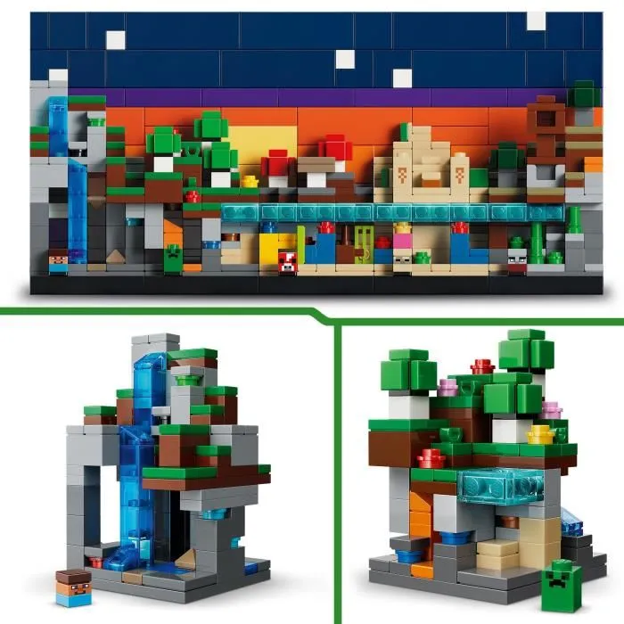 LEGO Minecraft 21589 Mini Biomes - Set de Construction avec 5 Biomes Amovibles Détailés et 5 Microfigurines - Jouet pour Enfants dès 12 Ans LEGO Minecraft 21589 Mini Biomes - Set de Construction avec 5 Biomes Amovibles Détailés et 5 Microfigurines - Jouet pour Enfants dès 12 Ans