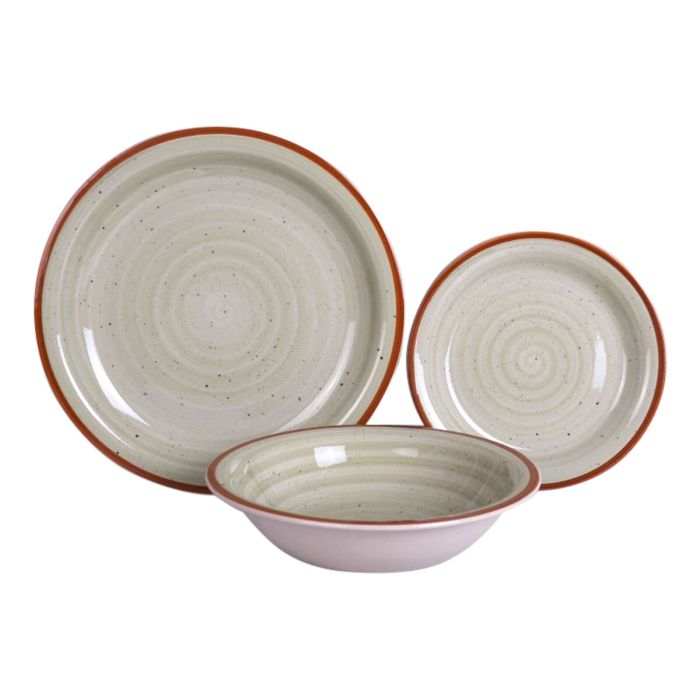 Service de Vaisselle Home ESPRIT Bleu Vert Multicouleur Rose Ambre Grès 26,5 x 26,5 x 3 cm 27,5 x 27,5 x 3 cm 18 Pièces 2