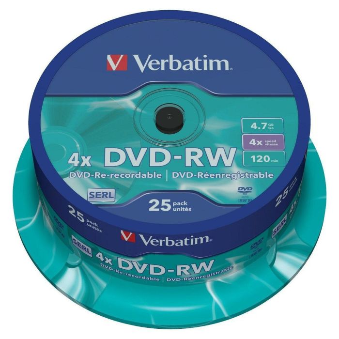 DVD-RW Verbatim 25 Unités Multicouleur 4,7 GB 4x