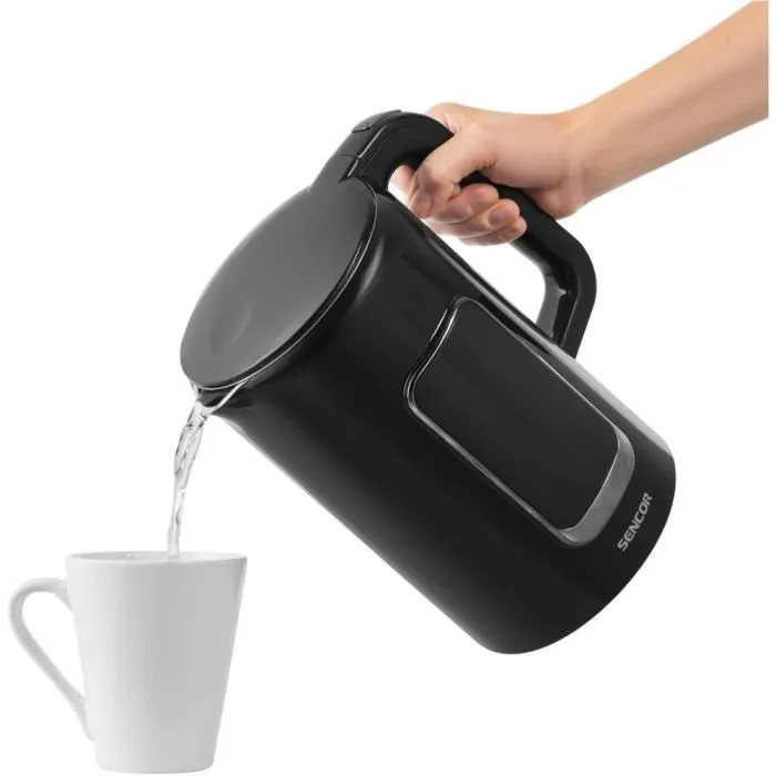 Sencor SWK 0951BK - Bouilloire électrique 1,7 litre 2200 W, inox, contrôle de température 40-100°C, écran LED, triple sécurité