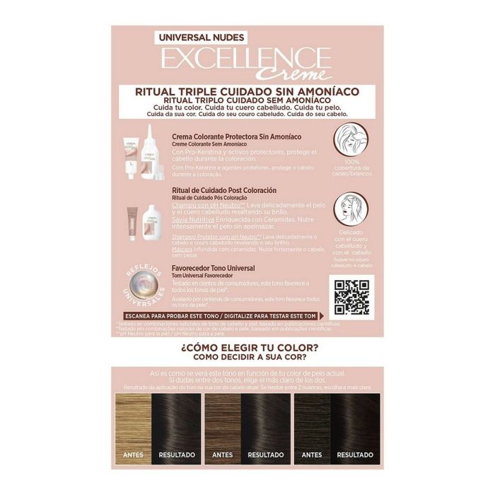 Teinture sans ammoniaque L'Oreal Make Up Excellence 2u-darkest brunette 1