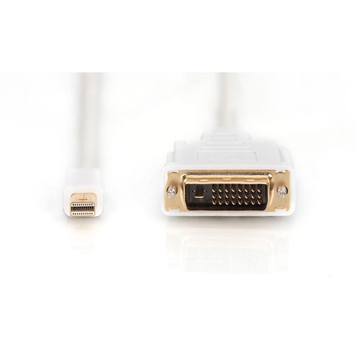 Digitus Câble Mini DisplayPort vers DVI-D (24+1) Mâle/Mâle 2m Version 1.1a, Blindage Magnétique, Cuivre, Blanc