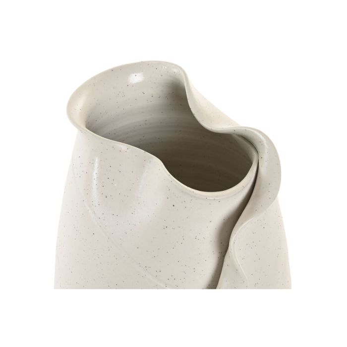 Vase Home ESPRIT Blanc Céramique Style artisanal Moderne Feuille d'une plante 21 x 21 x 40 cm 3