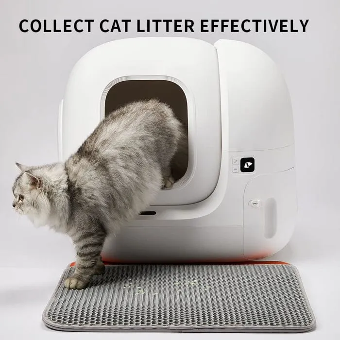 Petkit - Tapis extérieur pour litière automatique PuraMax et Pura X - Antidérapant, imperméable - 55 x 55 cm - Gris et Orange