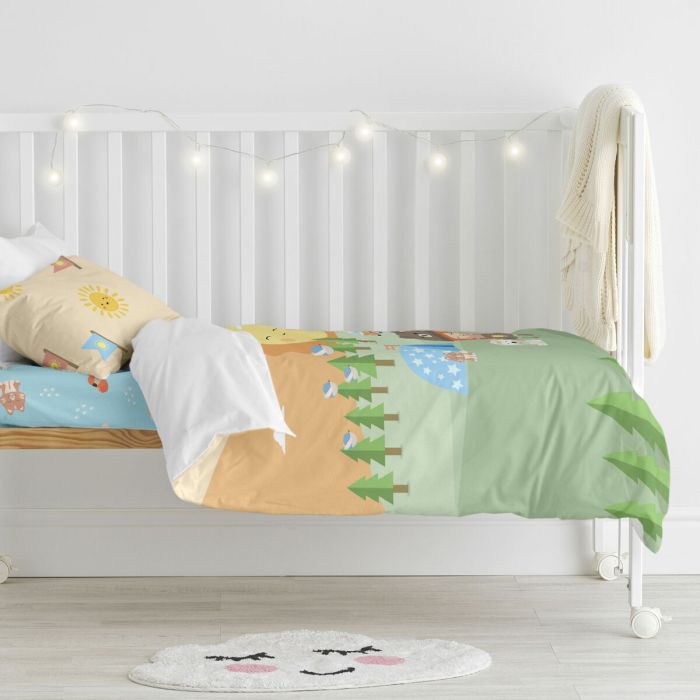 Parure de couette HappyFriday Happynois Camping Multicouleur Lit de bébé 2 Pièces 4