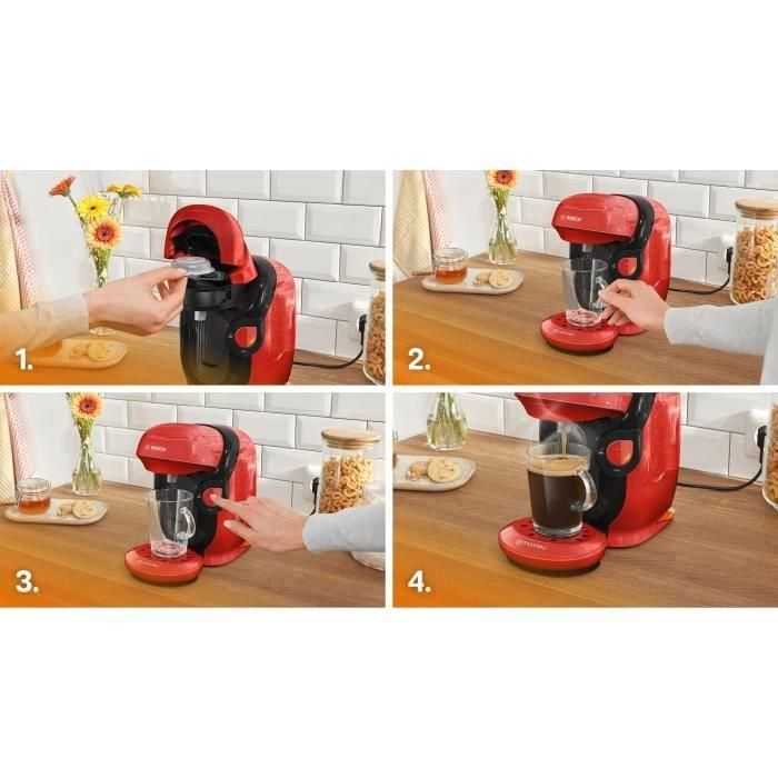 Bosch TASSIMO T11 - Machine à café multi-boissons Style rouge - 1400 W - 0,7 L - Nettoyage automatique Bosch TASSIMO T11 - Machine à café multi-boissons Style rouge - 1400 W - 0,7 L - Nettoyage automatique