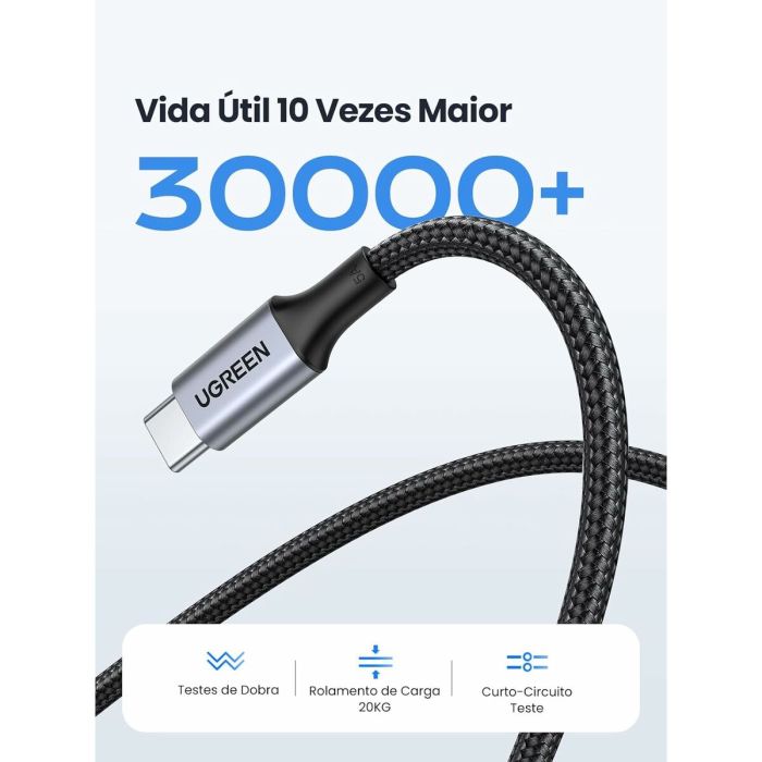 Câble USB vers Lightning Ugreen 70427 Noir Argenté 1 m 2