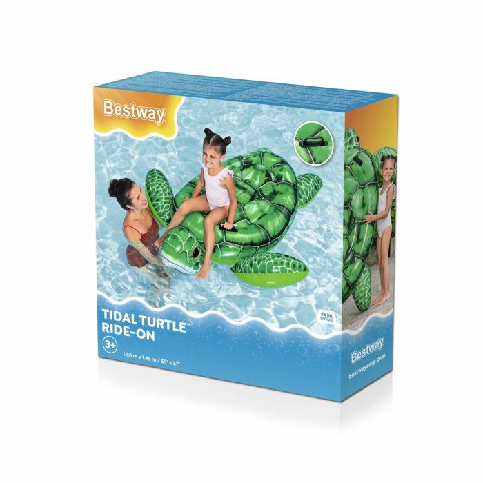 Bestway Tortue Gonflable avec Poignées 150x145 cm +3 Ans Plage et Piscine 41524 2