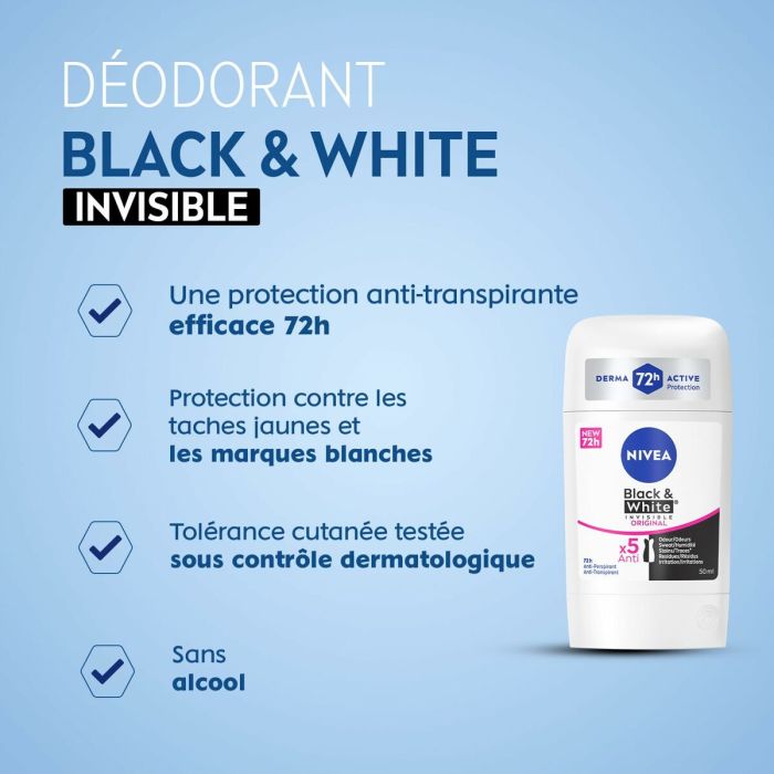 Déodorant en stick Nivea INVISIBLE BLACK & WHITE 50 ml 2