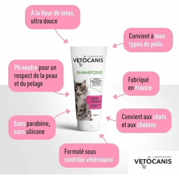 Shampoing pour animaux de compagnie Vetocanis Mousse Floral 300 ml 7