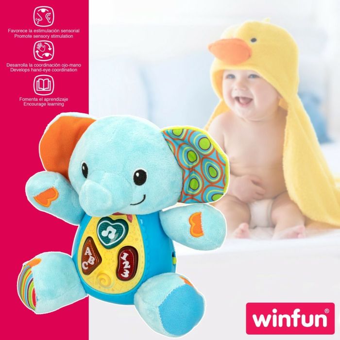 Peluche sonore Winfun Eléphant 17 x 17,5 x 10 cm (6 Unités) 2