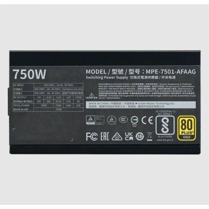 Bloc d’Alimentation Cooler Master MPE-7501-AFAAG-3EEU 750 W 80 Plus Gold 15