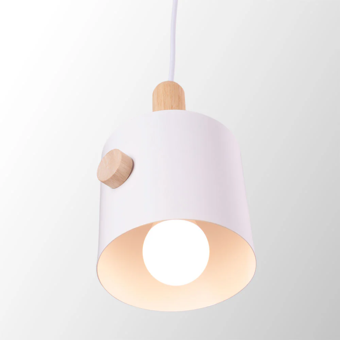 Lampe Suspendue "Scarlet" SKD-P1014-S Métal Bois Hauteur Réglable Design Moderne 6