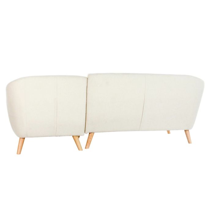 Canapé chaise longue DKD Home Decor Crème Bois d'hévéa 226 x 144 x 84 cm 5