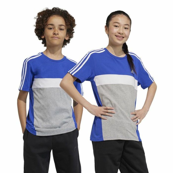 T shirt à manches courtes Enfant Adidas 3S Tib Bleu 5