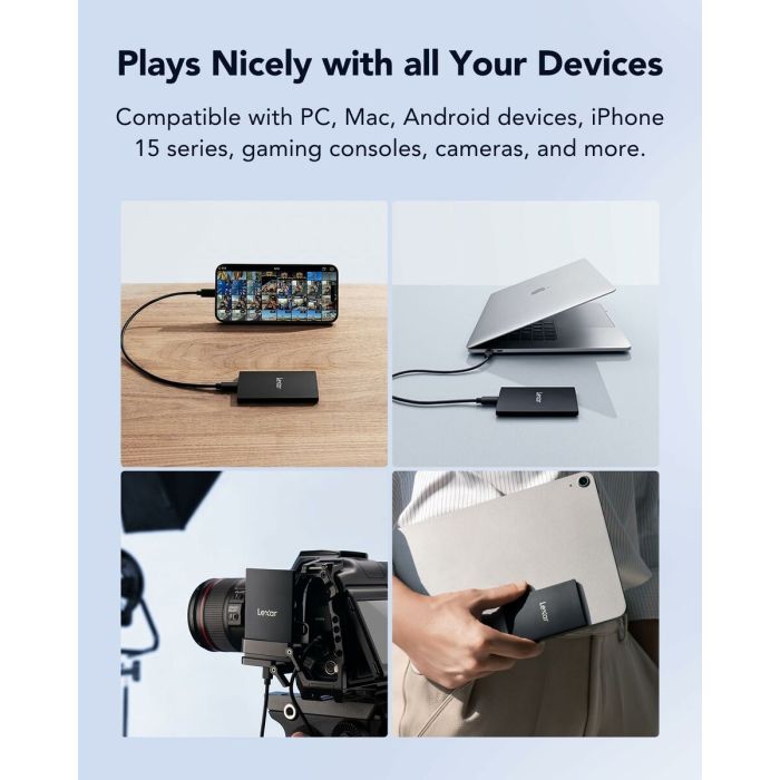 Disque Dur Externe Lexar SL200 Noir 2 TB SSD 8 Disque Dur Externe Lexar SL200 Noir 2 TB SSD 8