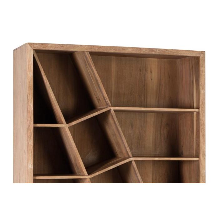 GINER Y COLOMER - Bibliothèque en bois d'acacia massif, couleur naturelle - Dimensions : 180x120x40 cm - Poids : 104 kg - Livrée assemblée et prête à l'emploi 3