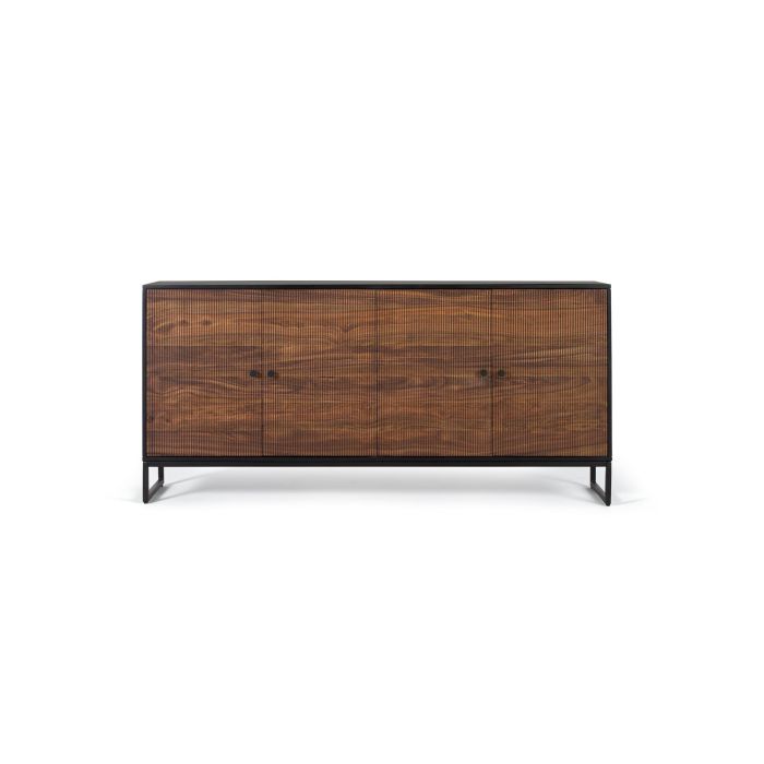 GINER Y COLOMER Buffet 4 portes en bois de palissandre et manguier avec base métal, 170x40x80 cm, couleur marron et noir 0 GINER Y COLOMER Buffet 4 portes en bois de palissandre et manguier avec base métal, 170x40x80 cm, couleur marron et noir 0