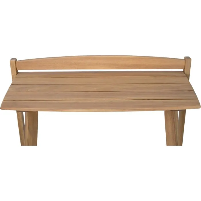 Zanzibar - Ensemble bar de jardin en bois d'acacia FSC - Table rectangulaire 44.5 * 100 * 112 cm avec 2 tabourets 37 * 35 * 72 cm