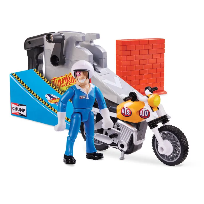 Bandai COSS8201 - Moto Stuntman Stu Nitro Boost - Jouet cascade avec figurine Stu pour crash dans mur - Dragon Ball, Miraculous, One Piece