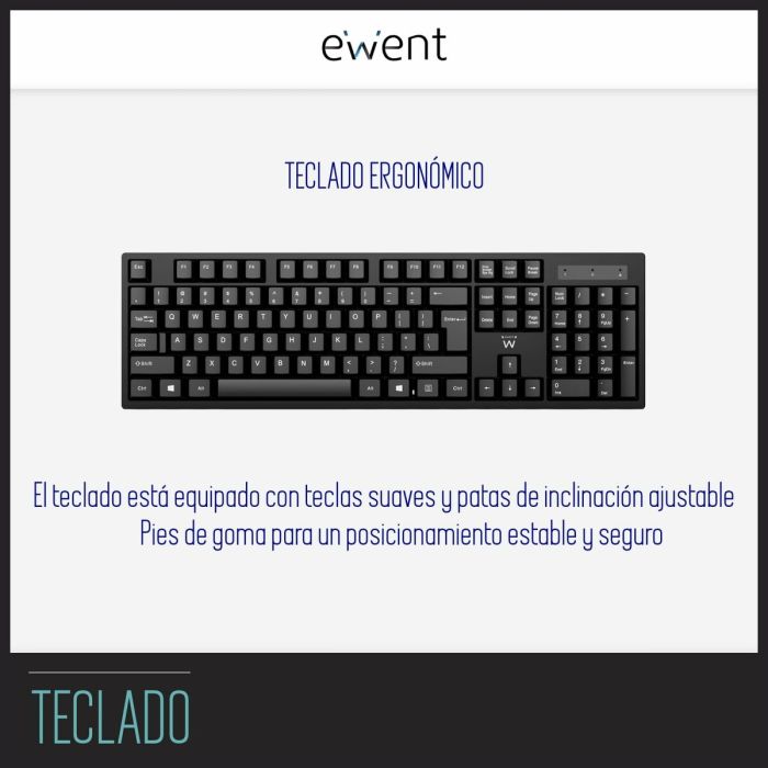 Clavier Ewent EW3281 Noir Espagnol Qwerty QWERTY 5