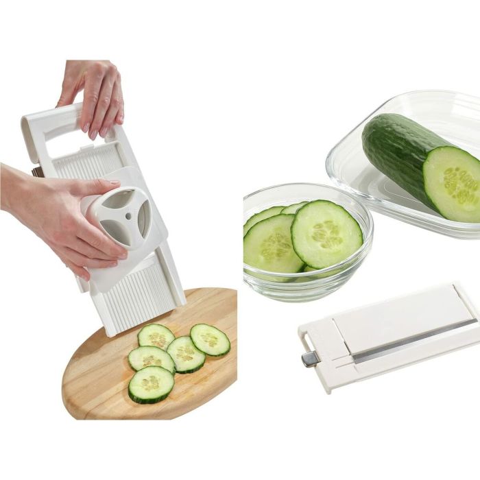 Mandoline-Râpe Leifheit Blanc Acier inoxydable Plastique 4 en 1 3 Mandoline-Râpe Leifheit Blanc Acier inoxydable Plastique 4 en 1 3