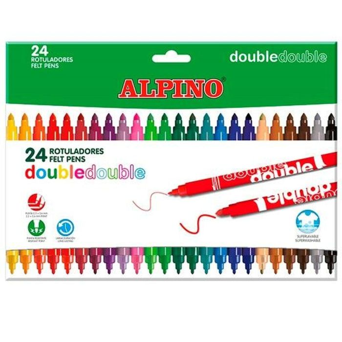 Ensemble de Marqueurs Alpino Double Multicouleur 20 Pièces (12 Unités) 1 Ensemble de Marqueurs Alpino Double Multicouleur 20 Pièces (12 Unités) 1