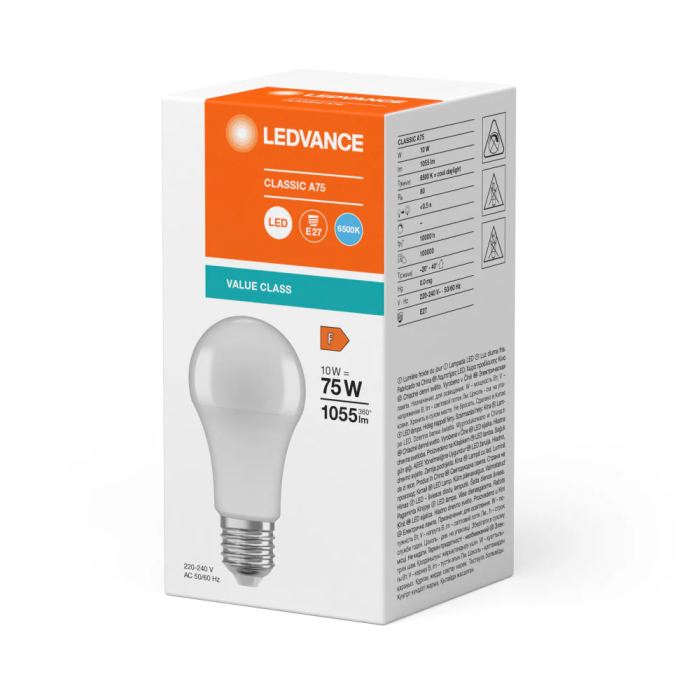 LEDVANCE LVE-4099854151002 Ampoule LED Value Class CLASSIC A 75 FR 10W 6500K E27 1055lm 1