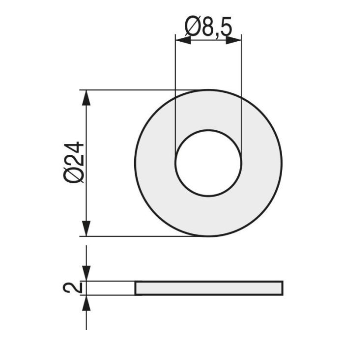Arandela Plastico Hd Negro D8,5X24X2Mm Polietileno Alta Densidad Duver 1 Arandela Plastico Hd Negro D8,5X24X2Mm Polietileno Alta Densidad Duver 1