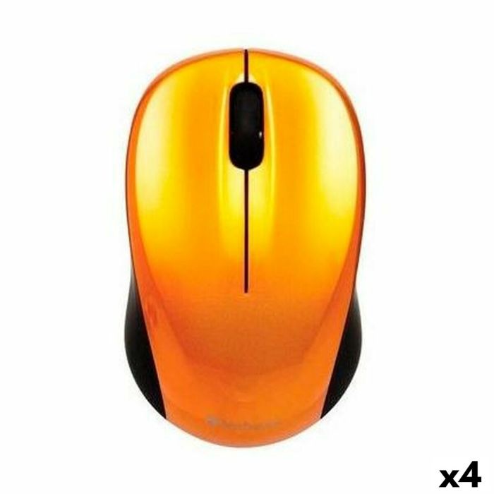 Souris sans-fil Verbatim GO NANO Noir Orange 1600 dpi (4 Unités)