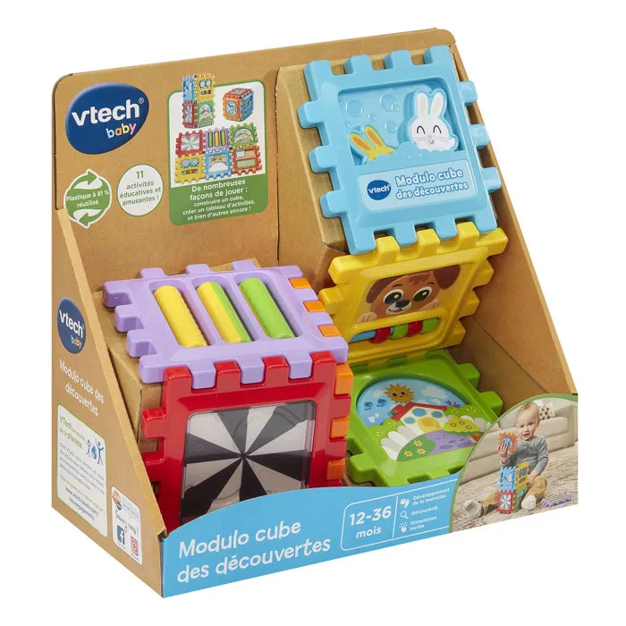 Vtech Baby Modulo Cube des Découvertes - Cube d'activités modulable pour l'éveil sensoriel des bébés de 12 à 36 mois - Multicolore Vtech Baby Modulo Cube des Découvertes - Cube d'activités modulable pour l'éveil sensoriel des bébés de 12 à 36 mois - Multicolore
