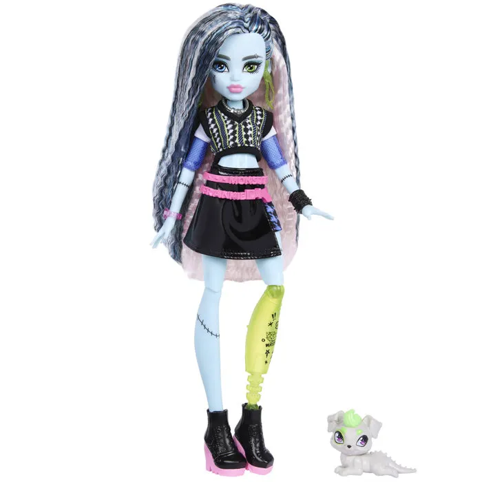Monster High - Frankie - Poupée avec 7 Accessoires, Animal et Tenue Preppy - Réf. JHK31 Monster High - Frankie - Poupée avec 7 Accessoires, Animal et Tenue Preppy - Réf. JHK31