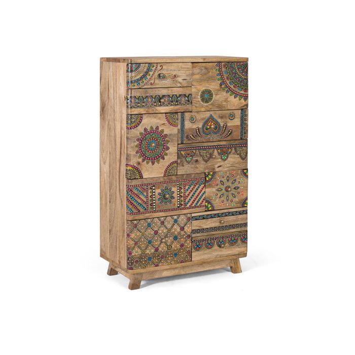 GINER Y COLOMER Commode 11 tiroirs en bois de manguier massif peint à la main - Meuble artisanal unique 1 GINER Y COLOMER Commode 11 tiroirs en bois de manguier massif peint à la main - Meuble artisanal unique 1