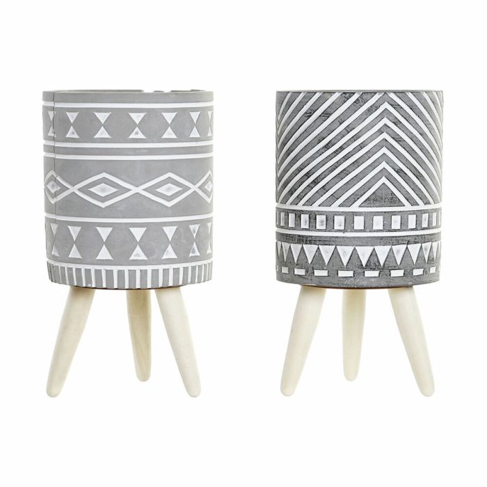 Cache-pot DKD Home Decor Gris Ciment Blanc Pin Boho (14,3 x 14,3 x 26,2 cm) (2 Unités) 0 Cache-pot DKD Home Decor Gris Ciment Blanc Pin Boho (14,3 x 14,3 x 26,2 cm) (2 Unités) 0