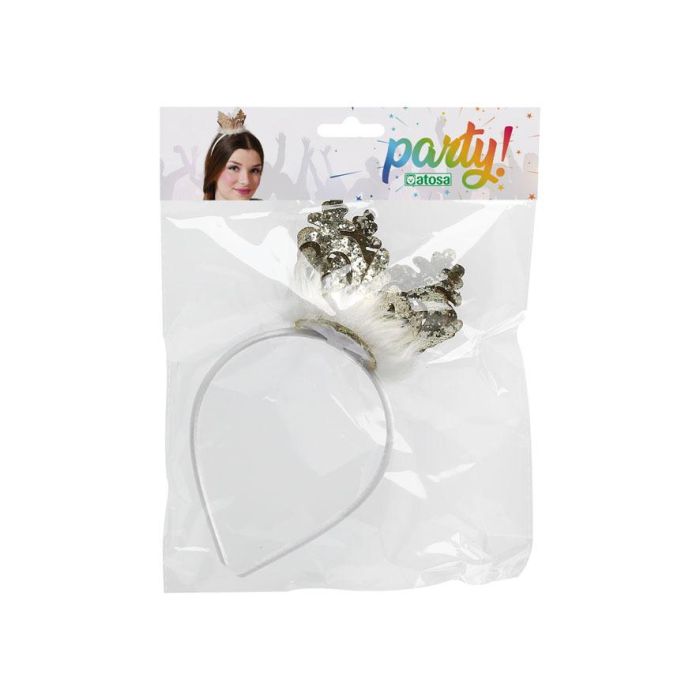 Diadème doré avec couronne de princesse pour femme ou enfant - Accessoire de fête élégant pour anniversaire ou événement thématique