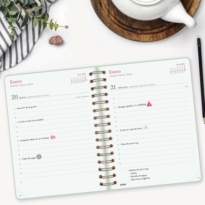 Agenda Finocam Alma Menthe A5 15,5 x 21,2 cm 2026 6 Agenda Finocam Alma Menthe A5 15,5 x 21,2 cm 2026 6