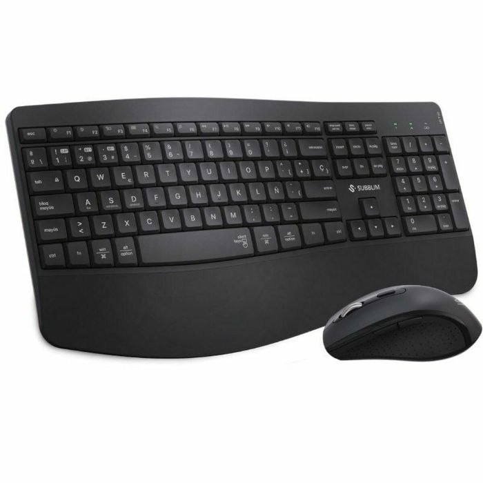 clavier et souris Subblim OFFICE PROWAVE Noir Espagnol Qwerty QWERTY