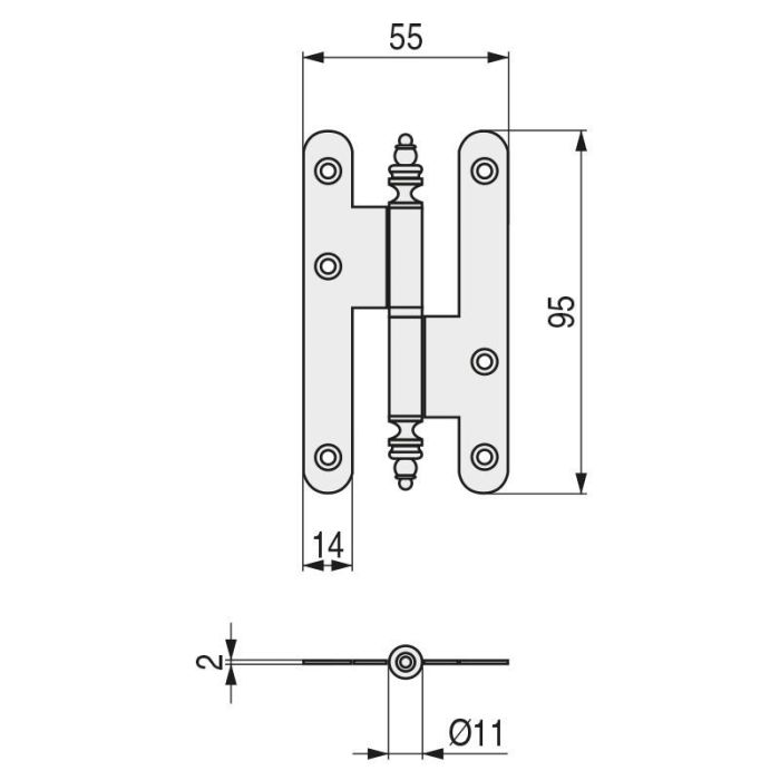 Pernio Con Remate Negro 408/95 Izquierda Byp 1