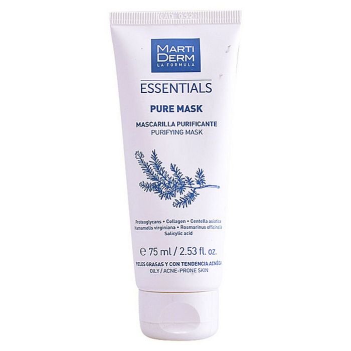 Martiderm Masque Purifiant ESSENTIELS 75 ml - Purifie et régule le sébum, réduit l'apparence des pores