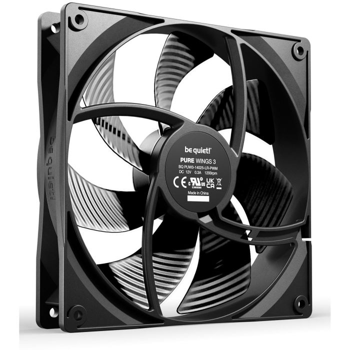 Be Quiet! Pure Wings 3 140 mm PWM - Ventilateur PC 14 cm Noir - 1200 tr/min, 97,5 m³/h, 21,9 dB, Palier Lisse, 4 Broches