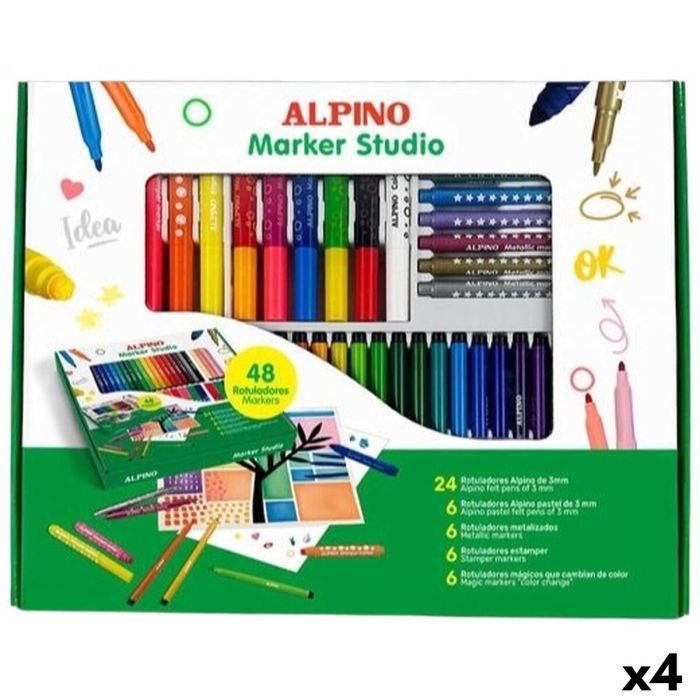 Ensemble de Marqueurs Alpino MARKER STUDIO Multicouleur 48 Pièces (4 Unités)