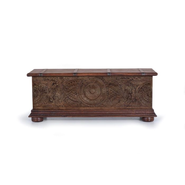 GINER Y COLOMER Buffet coffre en bois de manguier marron bicolore avec détails en fer vieilli - 116x45x40 cm - Artisanal 0 GINER Y COLOMER Buffet coffre en bois de manguier marron bicolore avec détails en fer vieilli - 116x45x40 cm - Artisanal 0