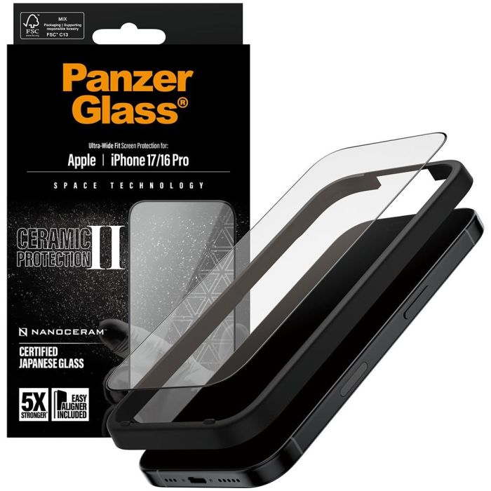 PanzerGlass Ceramic II Schutzglas iPhone 17/16 Pro UWF 4