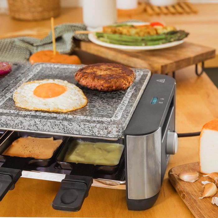 Cecotec Raclette Fromage&Grill 16000 Inox Allstone 1400W Pierre 8 Pers. Noir 3