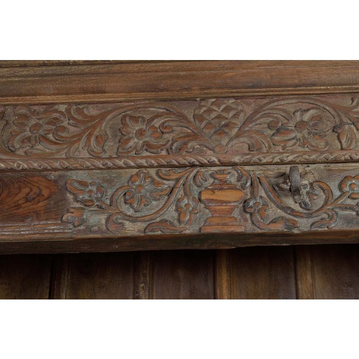 GINER Y COLOMER Bibliothèque en bois de manguier et bois récupéré, 4 étagères, design unique, marron, 222x142x56 cm 4 GINER Y COLOMER Bibliothèque en bois de manguier et bois récupéré, 4 étagères, design unique, marron, 222x142x56 cm 4
